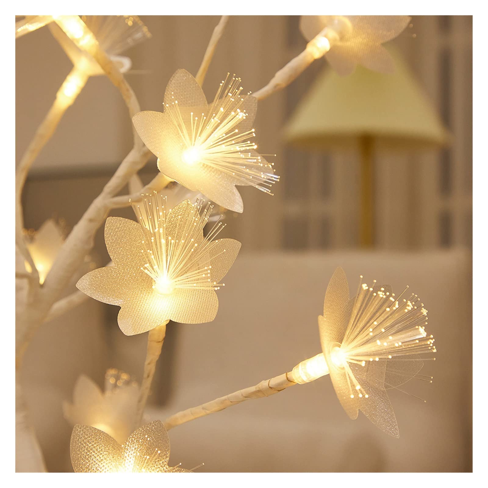 Blat LED Bonsai Drzewko Światła Przełącznik Dotykowy DIY Sztuczne Światło Drzewo Lampa Dekoracyjna na Prezent Wystrój Domu Zasilanie Bateryjne/USB, Miękki Klimat(Snowflake Tree)