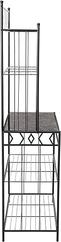 Miniatura 5 de Kings Brand Furniture - Estante de cocina de pie de 5 niveles con soporte de almacenamiento para microondas, marco de metal con acabado de mármol -
