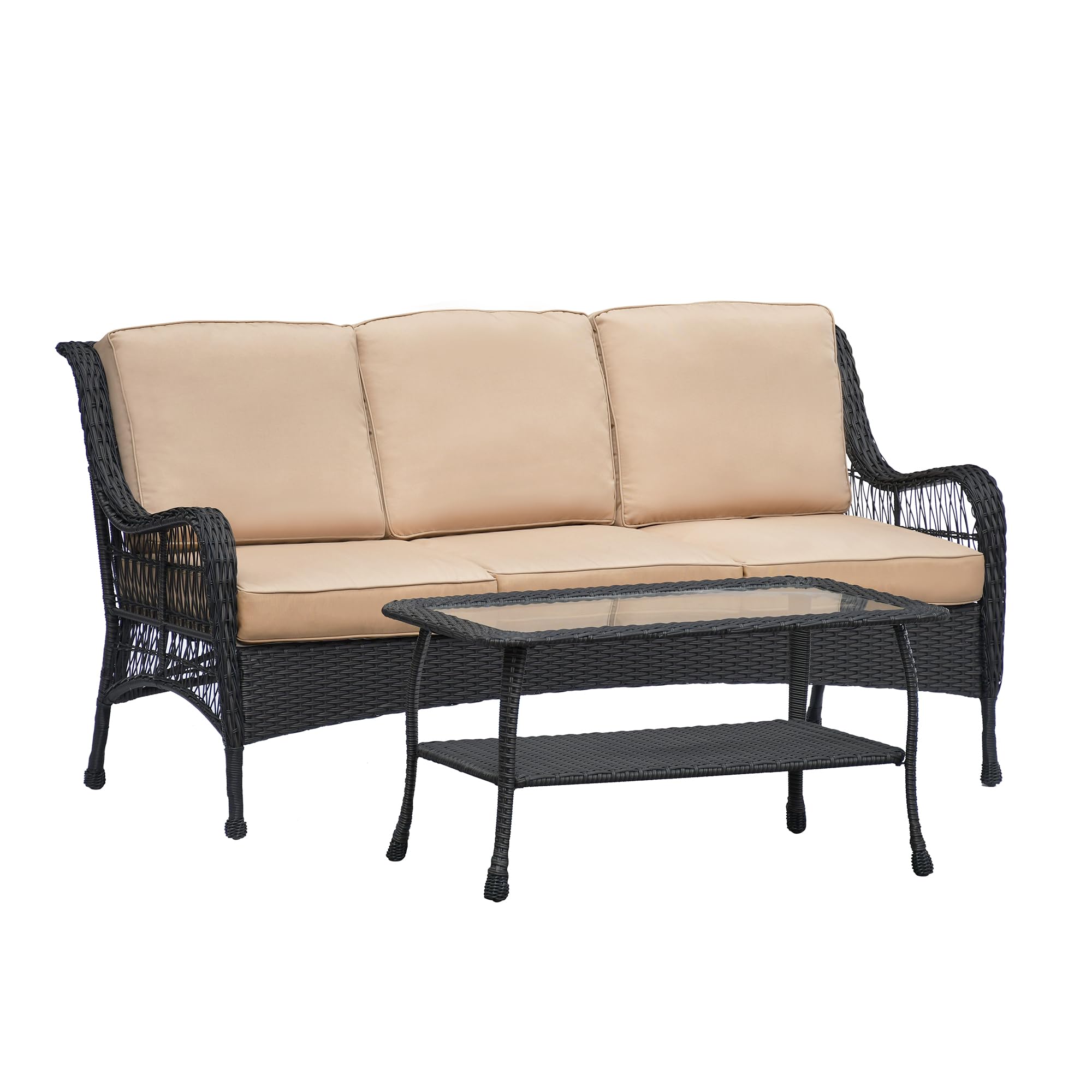 GOWE Outdoor Furniture Sets 3 Seater Sofa with 1 Coffee Table