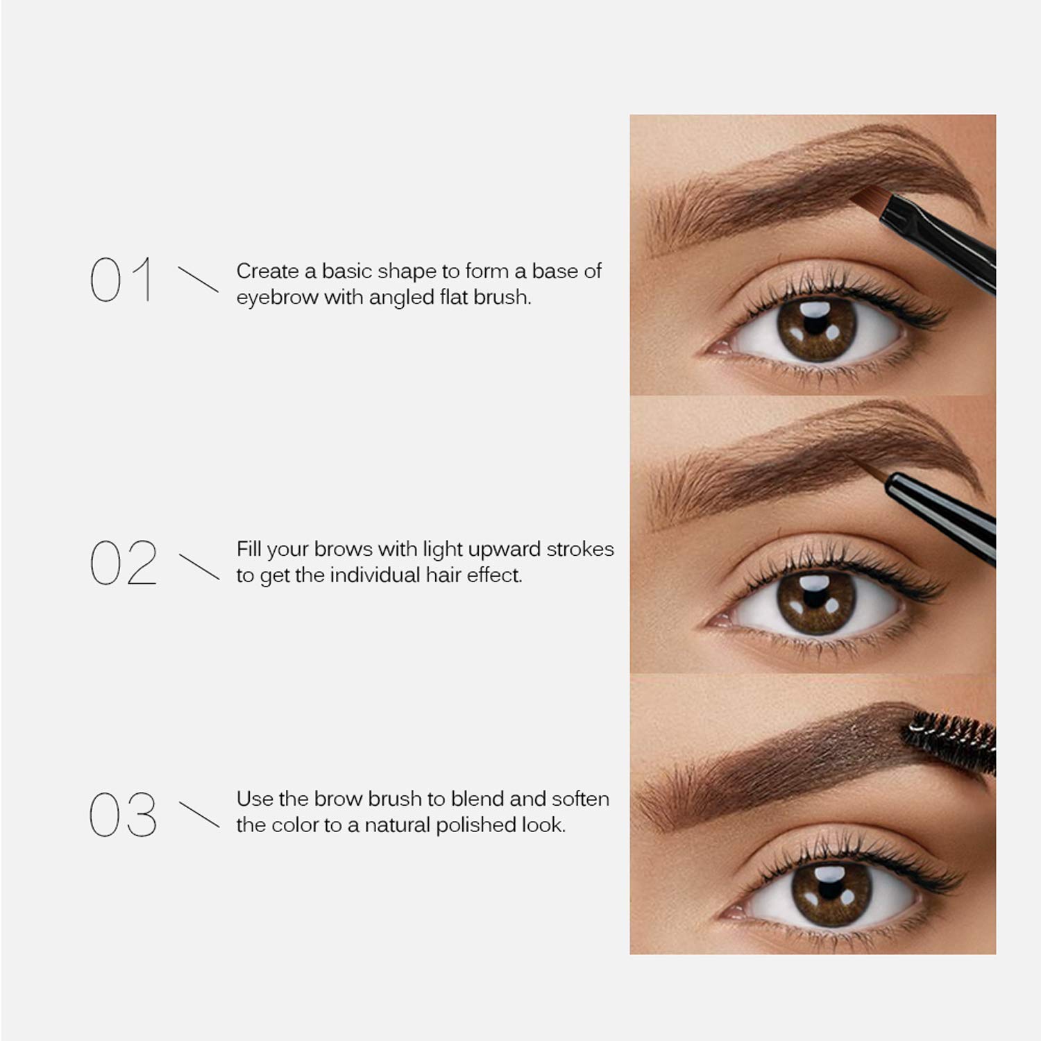 2 Colors Long Lasting Eyebrow Gel Set with Eyebrow Brushes for Waterproof Eyebrow Makeup, Eyebrow Tint Corrector Kit, Intense Brow Color Wax Cream, 2 * 6ml/0.20Fl Oz - Image 7