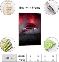 Vista 2 de JDM - Póster de auto musculoso Challenger, pintura decorativa, lienzo, arte de pared, póster de sala de estar, dormitorio, 08 x 12 pulgadas