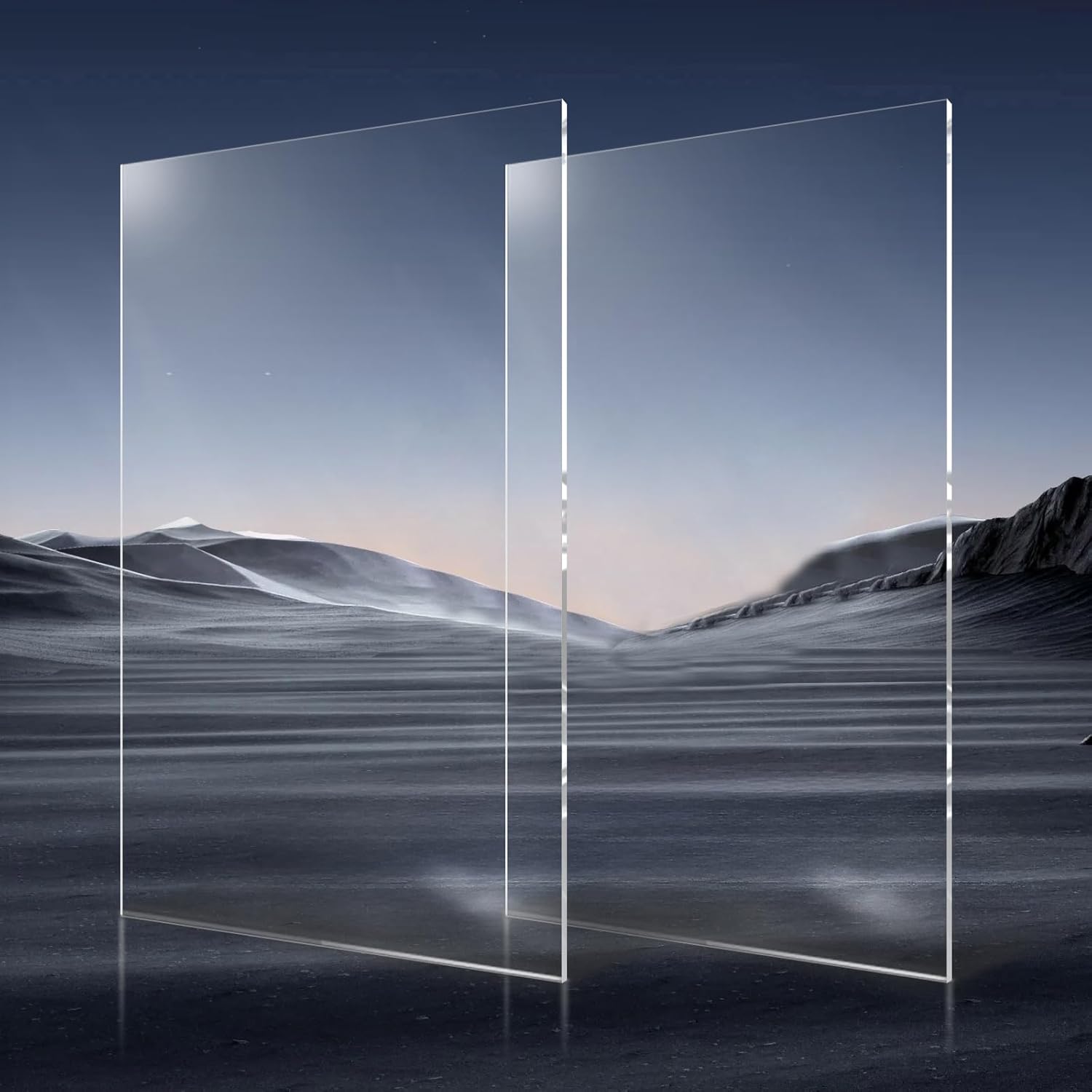 VEVOR Plexiglass Acrylic Sheets, 2-Pack Plastic Sheet, 24 x 48 Inch 1/8 Inch Thick Clear Plastic Cast Transparent Glass for Crafting Projects, Replacement Picture Frame Glass, DIY Display, Easy to Cut