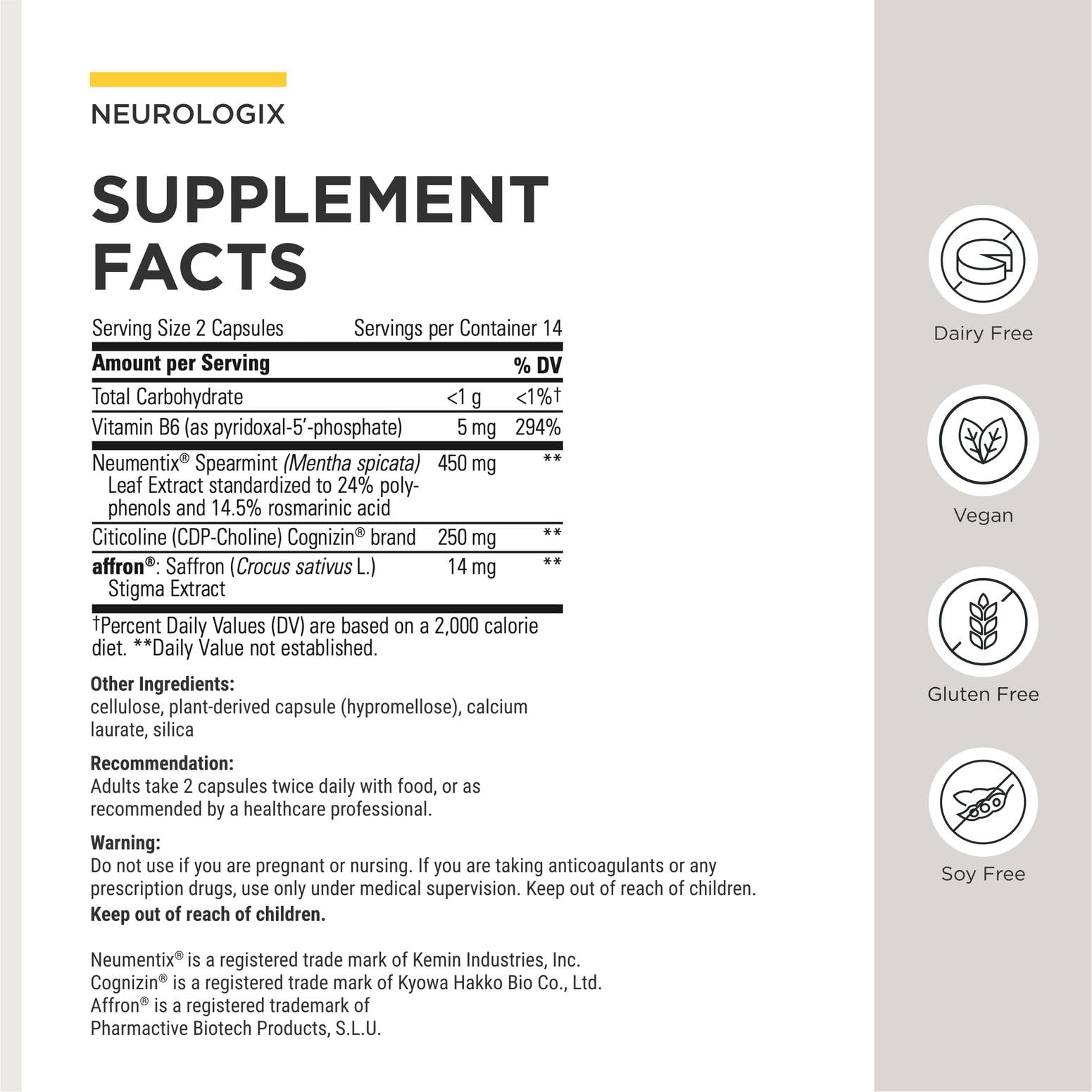 Integrative Therapeutics Neurologix, Nootropic for Brain Health*, 120 Count — Amazon image 4
