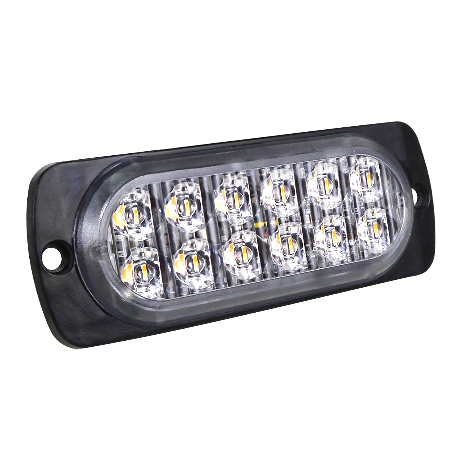 PICAA 10pz Ultra Thin 12LED Luci di Emergenza Ambra Hazard Lampeggiante Luce Stroboscopica Luce Universale per 12-24V Car Truck Trailer Camper Moto Furgone