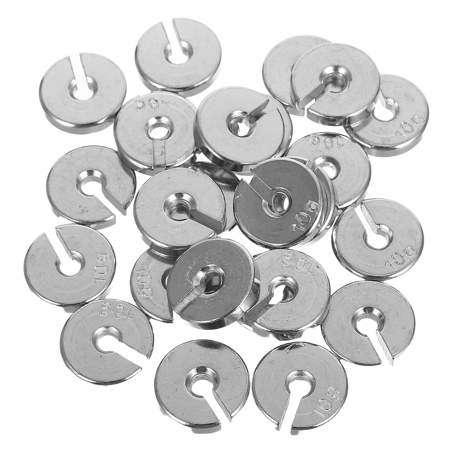 Mipcase 50pcs Metal Slotted Lab Mass Set 5g and 10g Chromium Plated Iron Weights for Physics and Mechanics Experiments Standardized Design for Laboratory Teaching and Research