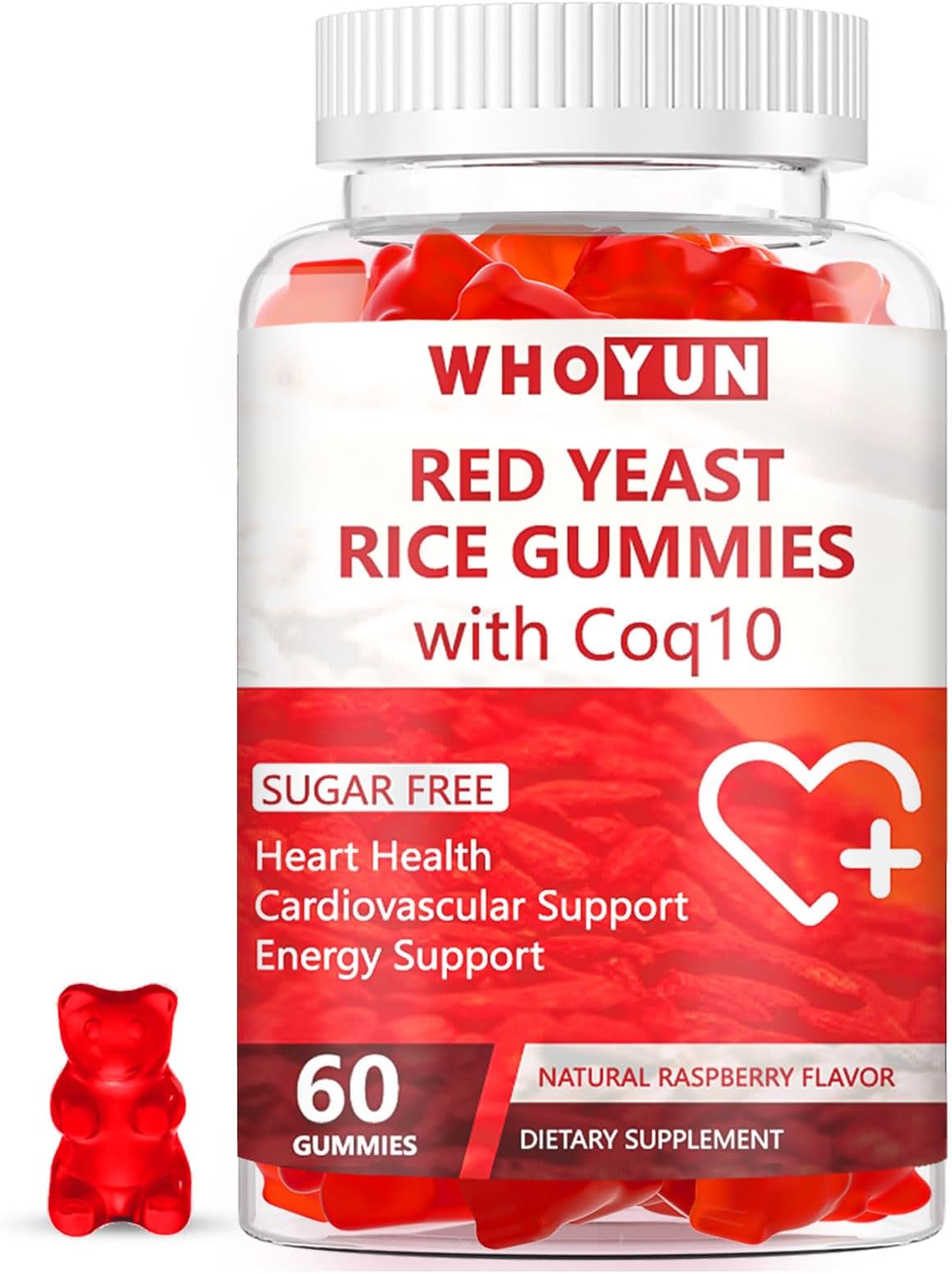 - Red Yeast Rice with Coq10 Gummies Sugar Free, Red Yeast Rice Supplement
