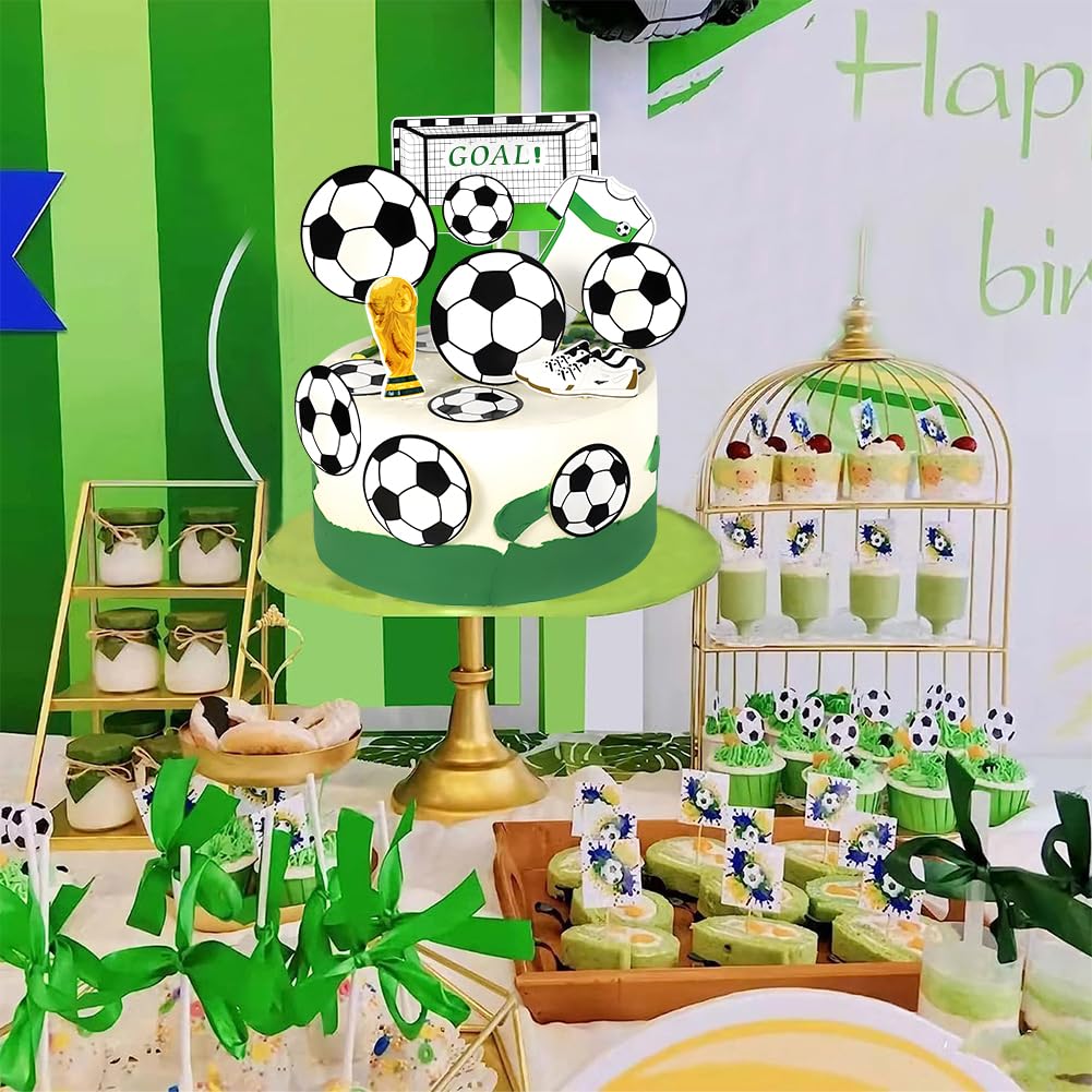 21-teiliges Fußball-Kuchendeko Set - Deko Für Fußball-Partys & Geburtstage