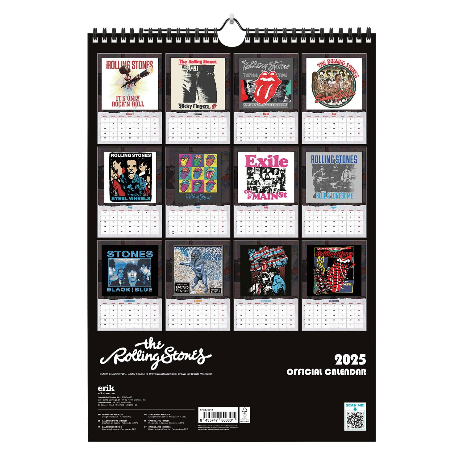 Amazon.co.jp: Grupo Erik 壁掛けカレンダー 2025年 - Guns N 