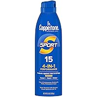 Vista 1 de Coppertone Spray protector solar deportivo, protector solar de amplio espectro SPF 15, resistente al agua, 5.5 onzas