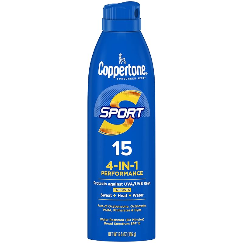 Coppertone SPORT Protetor Solar Corporal em Spray FPS 15, 165 mL