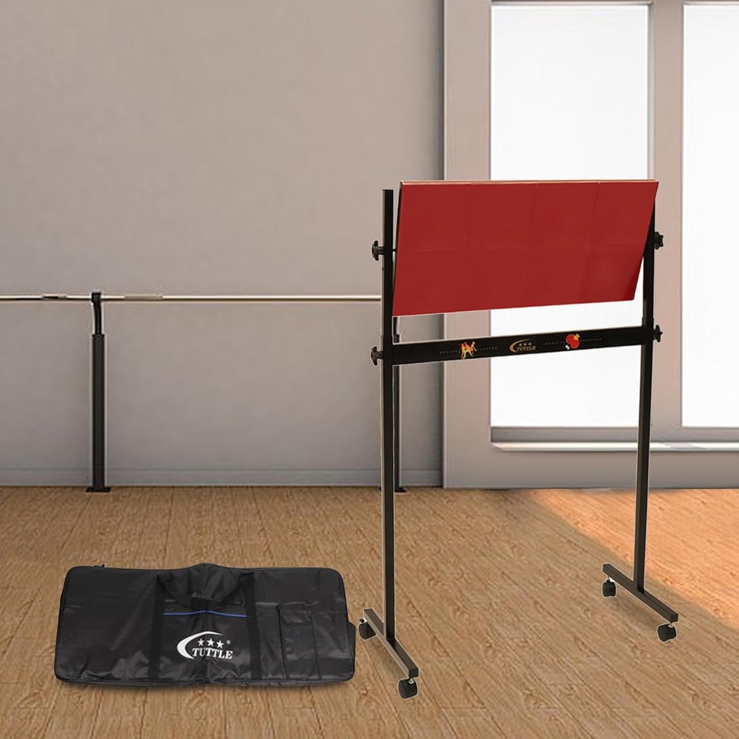 Table Tennis Rebound Board Rebounder Easy to Install with Wheels Equipment for