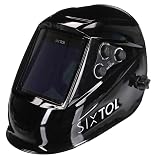SIXTOL WELDING MASK PRO VIEW | automatyczny kask spawalniczy | duży wizjer 100 × 97 mm | DIN 5–9/9–13 | czarny
