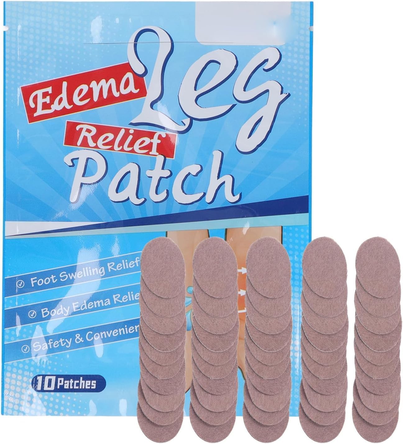 Herbal Edema Relief Patches for Legs & Feet | Foot Pads for Swelling, Water Retention & Ankle Discomfort | Circulation Support | 10 Count-image-22