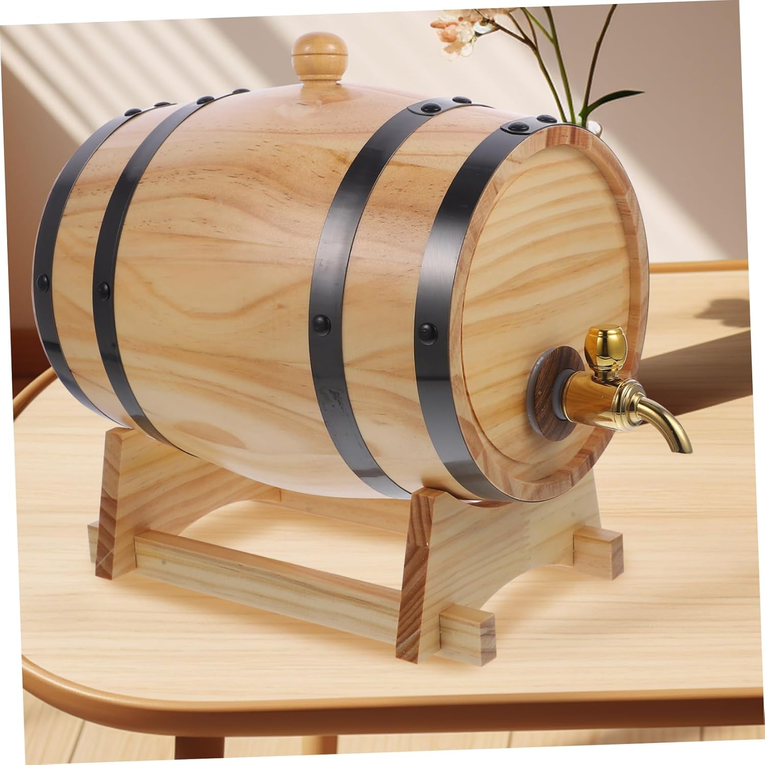 Wooden Brewing Fermentation Container Faucet for Storing Red Wine Beer Whiskey and More
