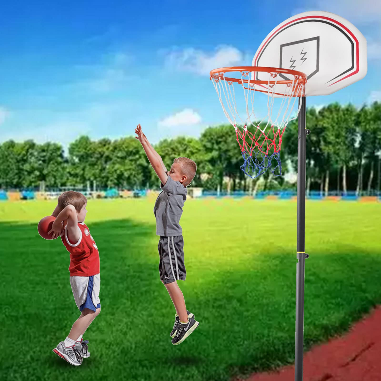 TSHAOUN Rete Da Basket 12 Anelli - Set Di 4 Reti Tricolori Per Canestri Interni Ed Esterni - Foto 2