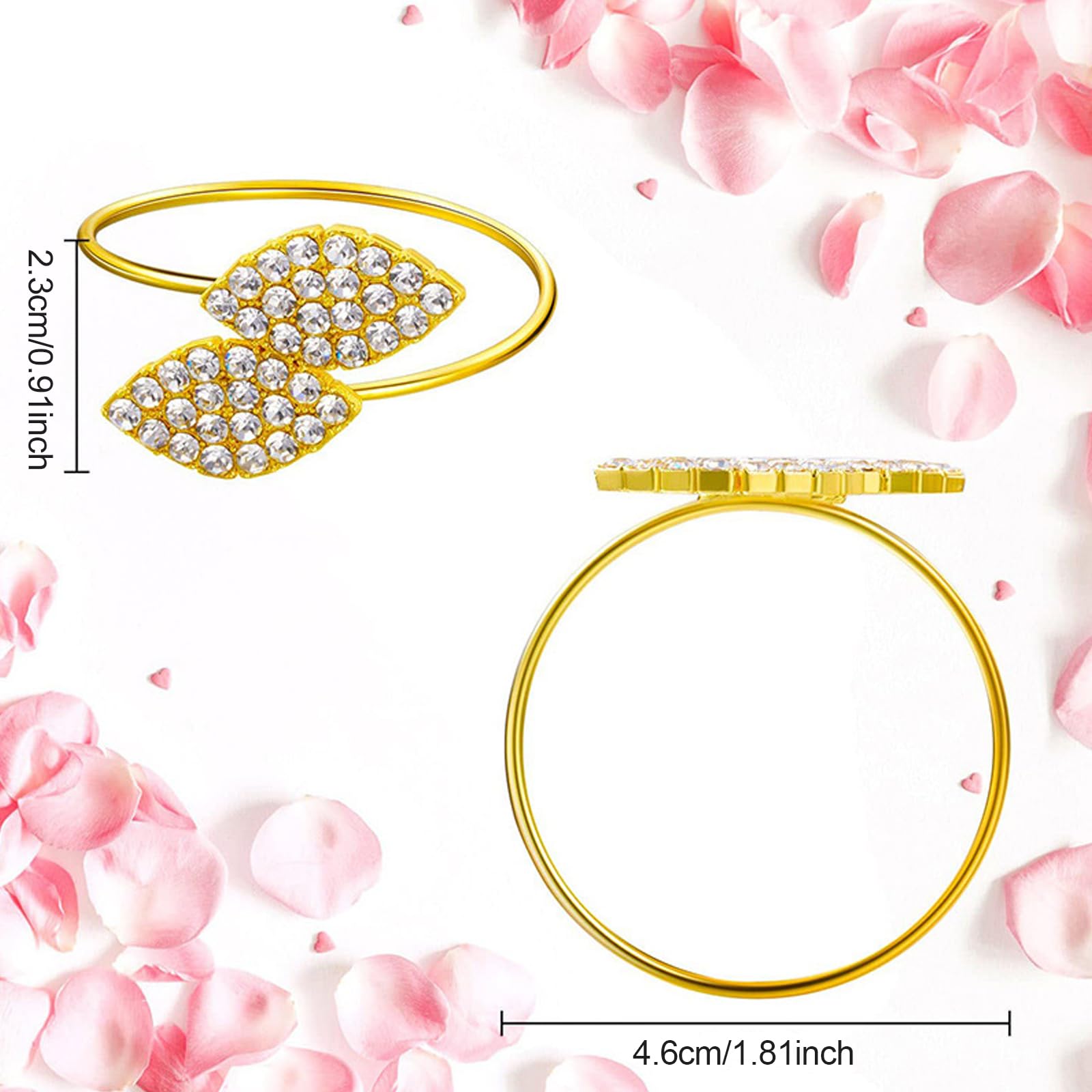 12 Anneaux De Serviette Forme Feuille Dorés - Ronds De Serviette Métal Pour Mariage