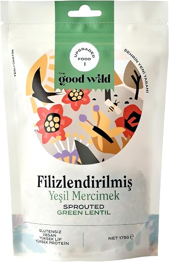 The Good Wild Filizlendirilmi  Ye il Mercimek - Glutensiz Kuru Bakliyat, Vegan, Y ksek Lif ve Protein Kayna , 175 g