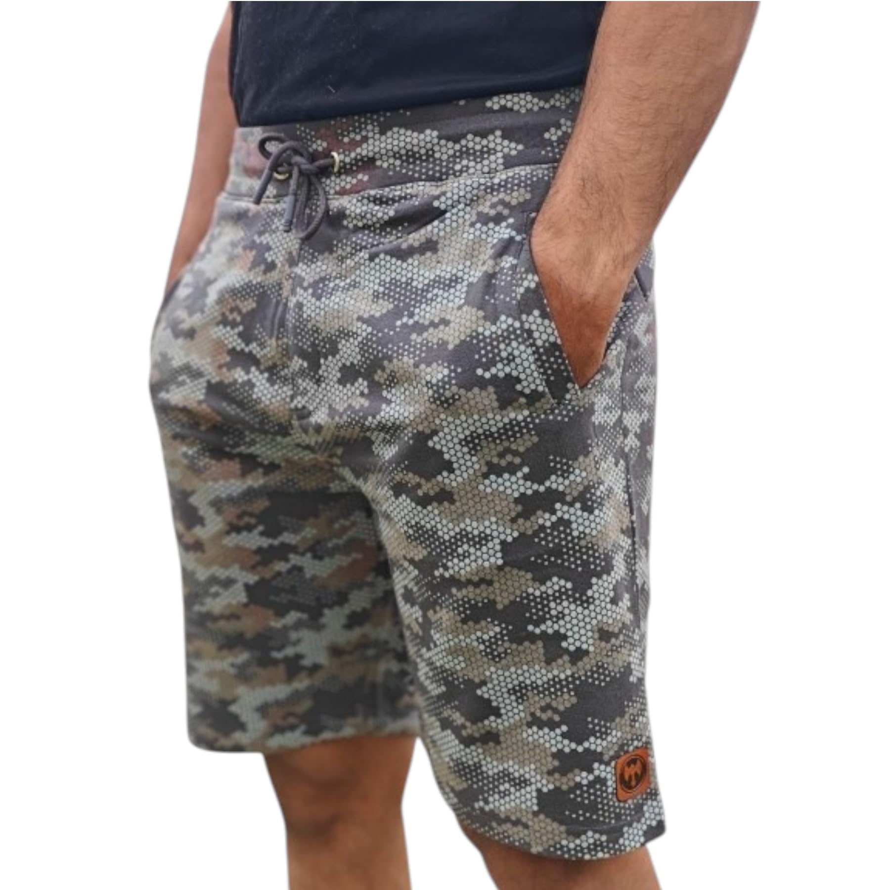 tantrix Men's Casual Shorts with Pockets | Grey Hexagon Pattern Printed Lightweight Summer Wear | Soft Breathable Regular Fit | Stylish Trendy Pattern Shorts for Men-picture-57
