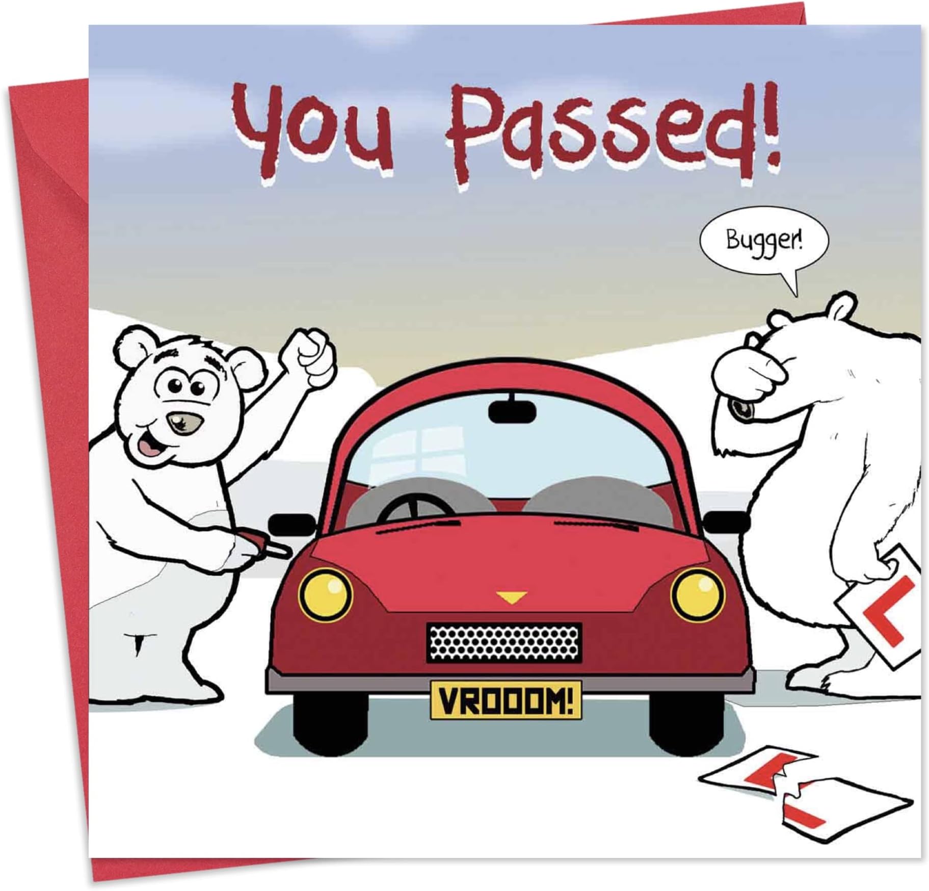 Twizler Passed Driving Test Card Funny Bugger Bear - Funny You Passed Card