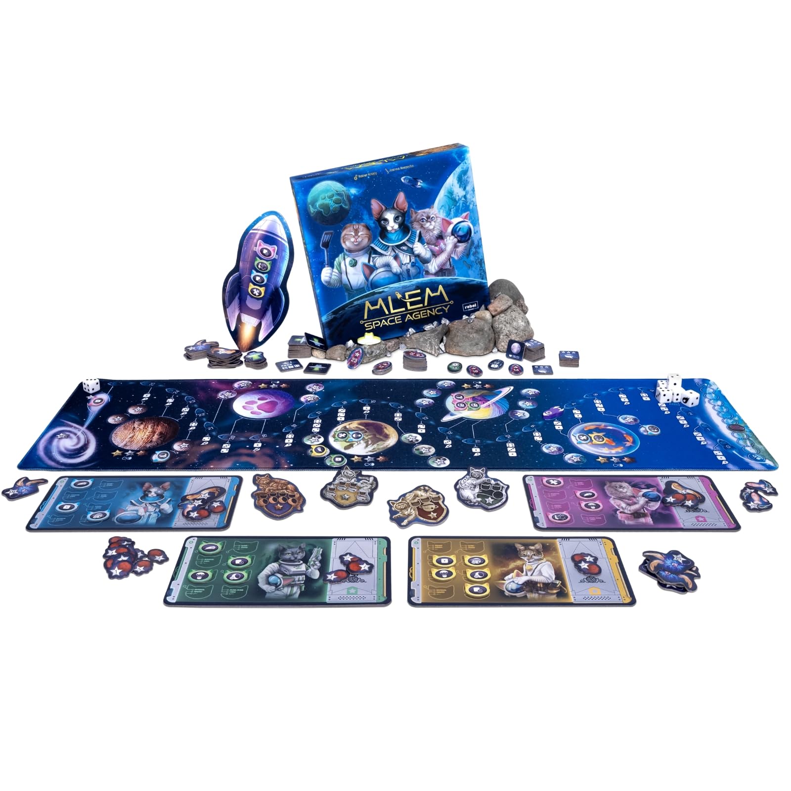 ASMODEE | MLEM | PL - NL | Space Agency | Strategy Board | Gra dla dorosłych i rodzin | Wiek 8+ | 2-5 graczy | 30-60 minut na grę