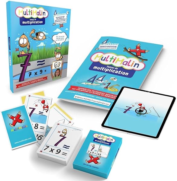 MultiMalin - Coffret Tables de Multiplication (Livret + Dessins Animés + Jeu de Cartes) - Apprendre Les Tables de Multiplication en Moins de 15 Jours (Innovant) | CE1, CE2, CM1, CM2 et + - 4