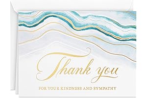 Hallmark Funeral Thank You Cards - Watercolor Agate: 20 Sympathy Acknowledgement Cards