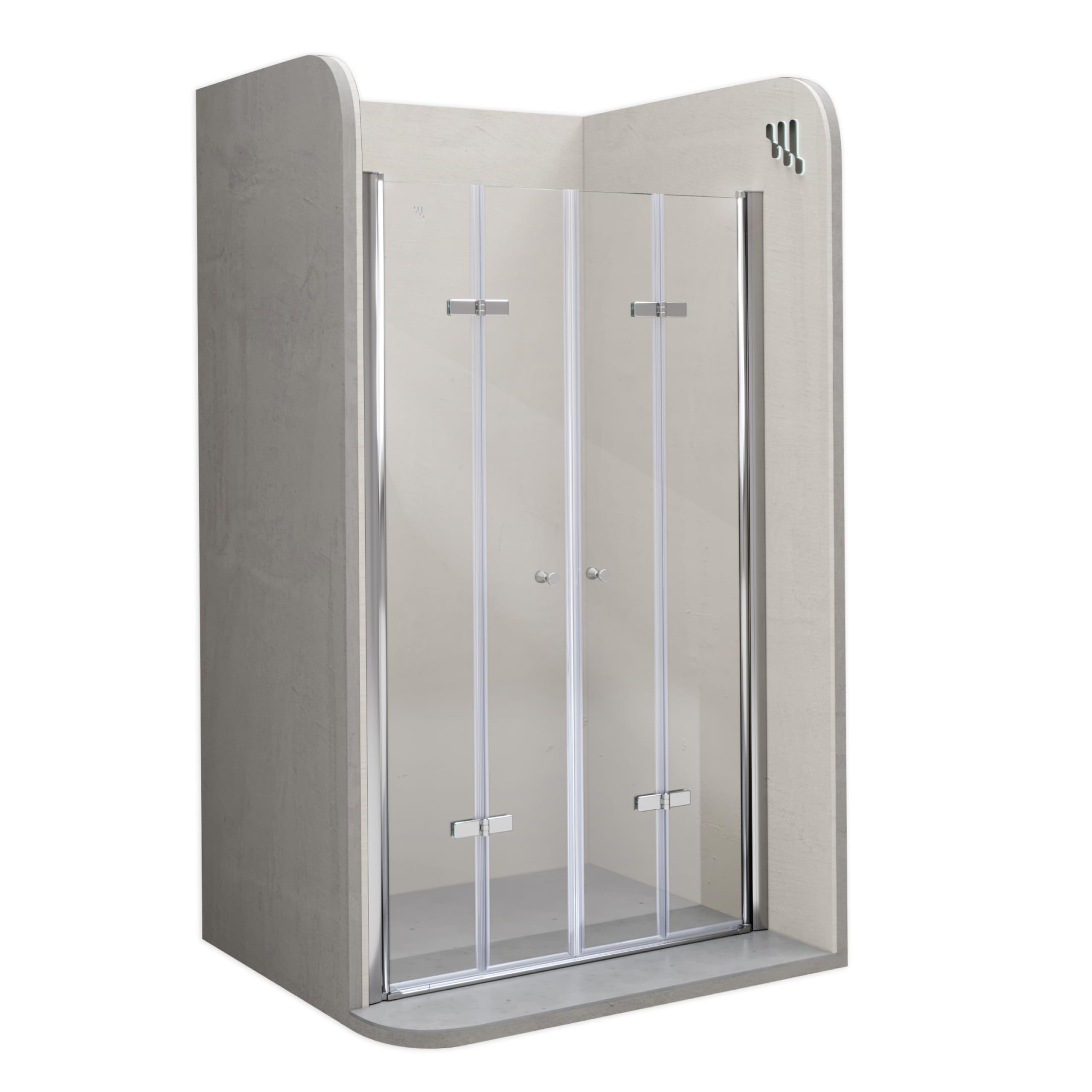 Lena Duschtür 92x185 cm Nischentür in Klarglas, Falttür mit 6mm ESG Sicherheitsglas, Nanobeschichtung, Hebe-Senkmechanismus, Verstellbereich 92–96 cm, DTSC