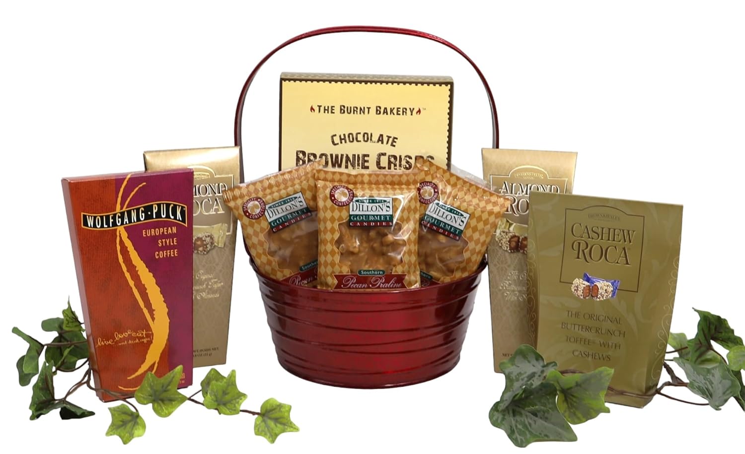 Gift Basket Village - The Classy Gourmet Gift Box: Brownie Crisps, Roca Candies, Coffee Mix, Pecan Candies, Elegant Treats, Handcrafted in the USA