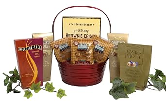 Gift Basket Village - The Classy Gourmet Gift Box Brownie Crisps, Roca Candies, Coffee Mix, Pecan Candies, Elegant Treats, Handcrafted in the USA