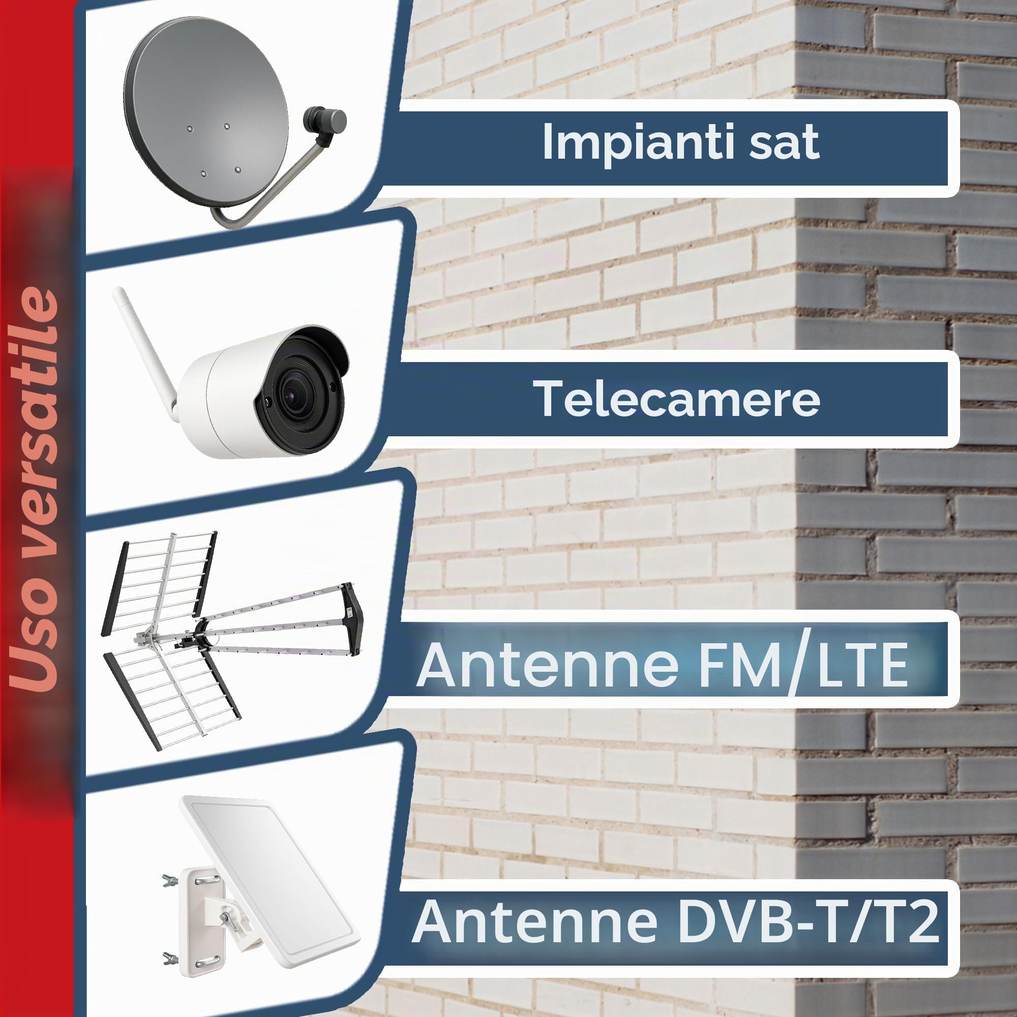 Premium X 45 cm Supporto a Parete in Alluminio SAT Supporto per Parabola Satellitare ALU Supporto a Parete 450 mm