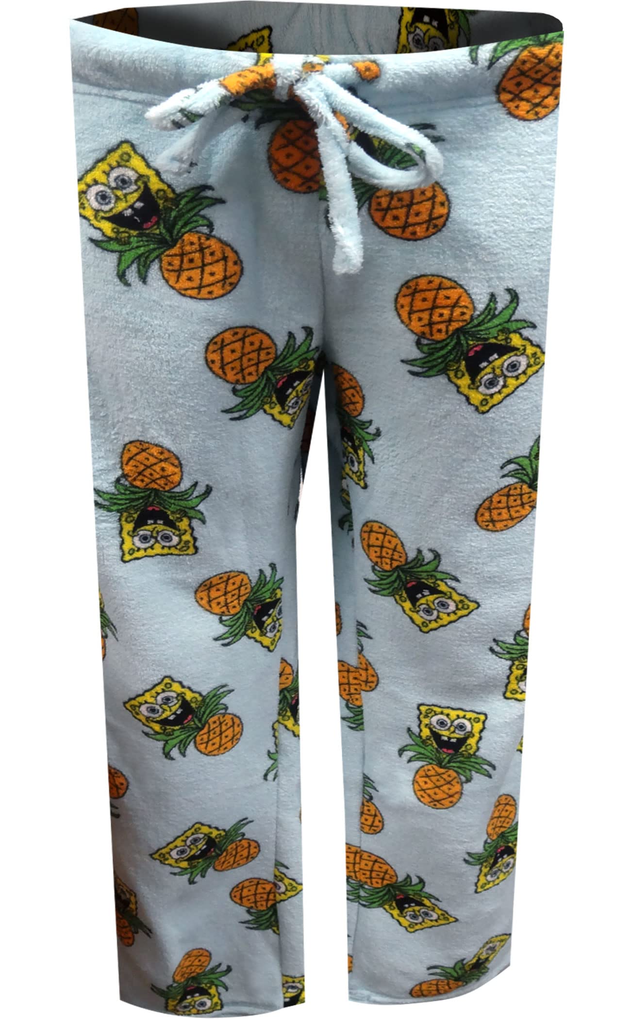 SPONGEBOB SQUAREPANTS Womens SpongeBob and Pineapples Plush Junior Cut Lounge Pants