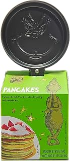 Ten Acre Gifts Dr Seuss The Grinch Pancake Mix and Pan Gift Set, Easy Instant Baking Mix with Round Frying Pan and Green Food Coloring, 6 oz