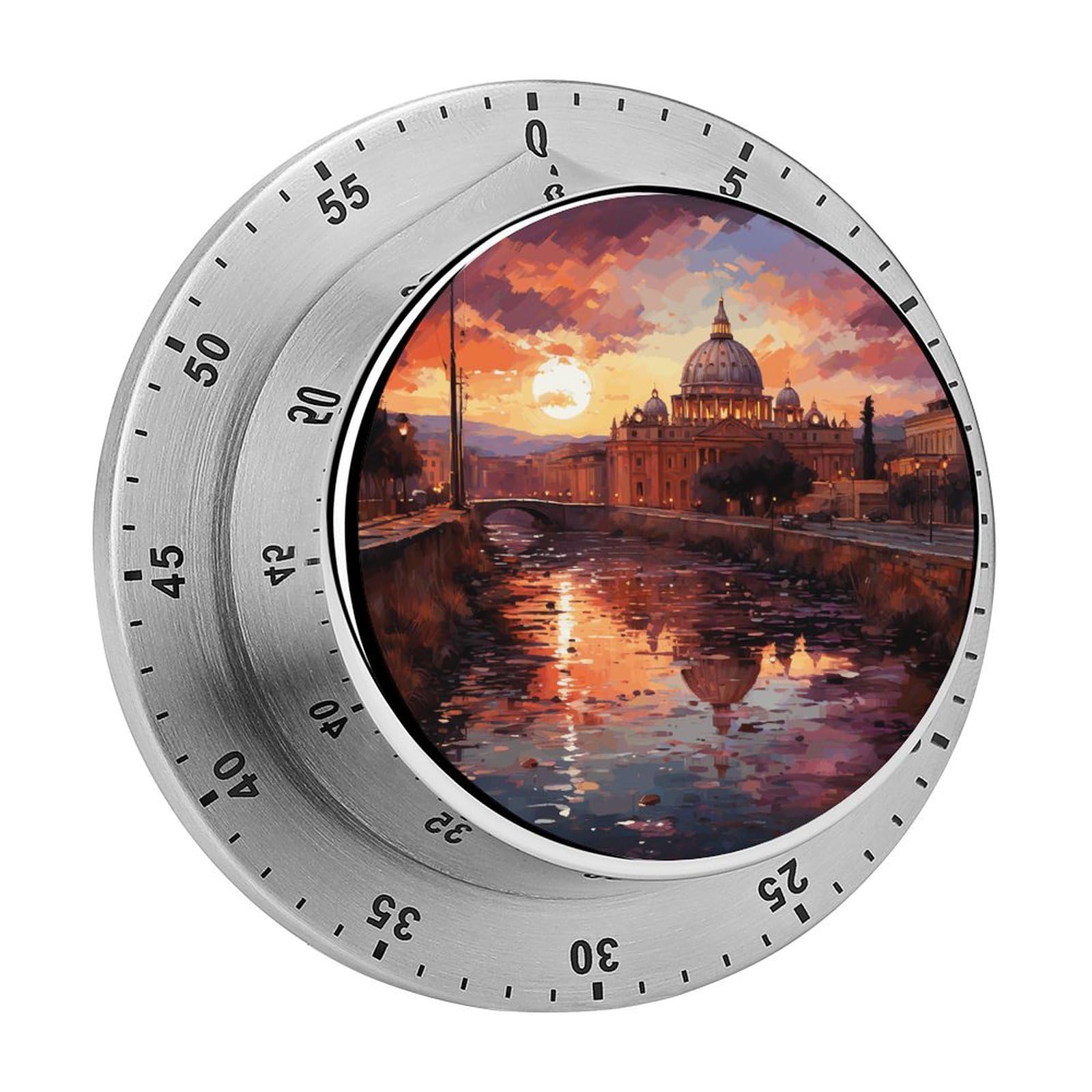 Rome Sunset Manual Countdown Timer with Magnetic Base Visual Mechanical Timer for Classroom Home Study and Cooking