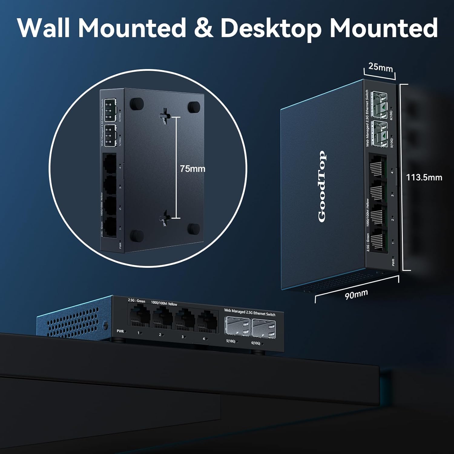 GoodTop GT-ST024M Wall Mounting and Dimensions