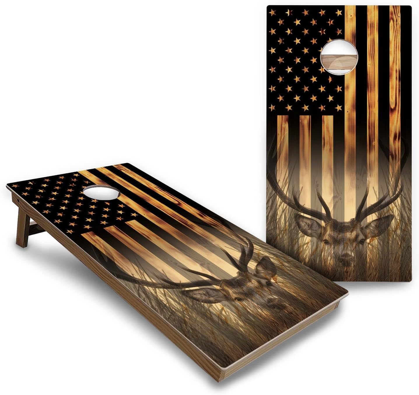 Cornhole Solutions Backyard Series Regulation Cornhole Boards Set – 4 ft x 2 ft Professional Size – Baltic Birch Plywood – Folding Legs – Premium Corn Hole Game