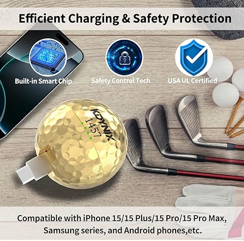 Miniatura 4 de Banco de energía creativo de pelota de golf de 2000 mAh, mini cargador portátil USB-C, compatible con iPhone 15, 15 Plus, 15 Pro Max, regalo para