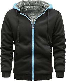 Men's Winter Jacket Fleece Jackets Breathable Warm Winter Coat Hooded Jacket Lining Thickened Sweat Jacket Outdoor Ski Jacket Men Leisure Outdoor Jacket