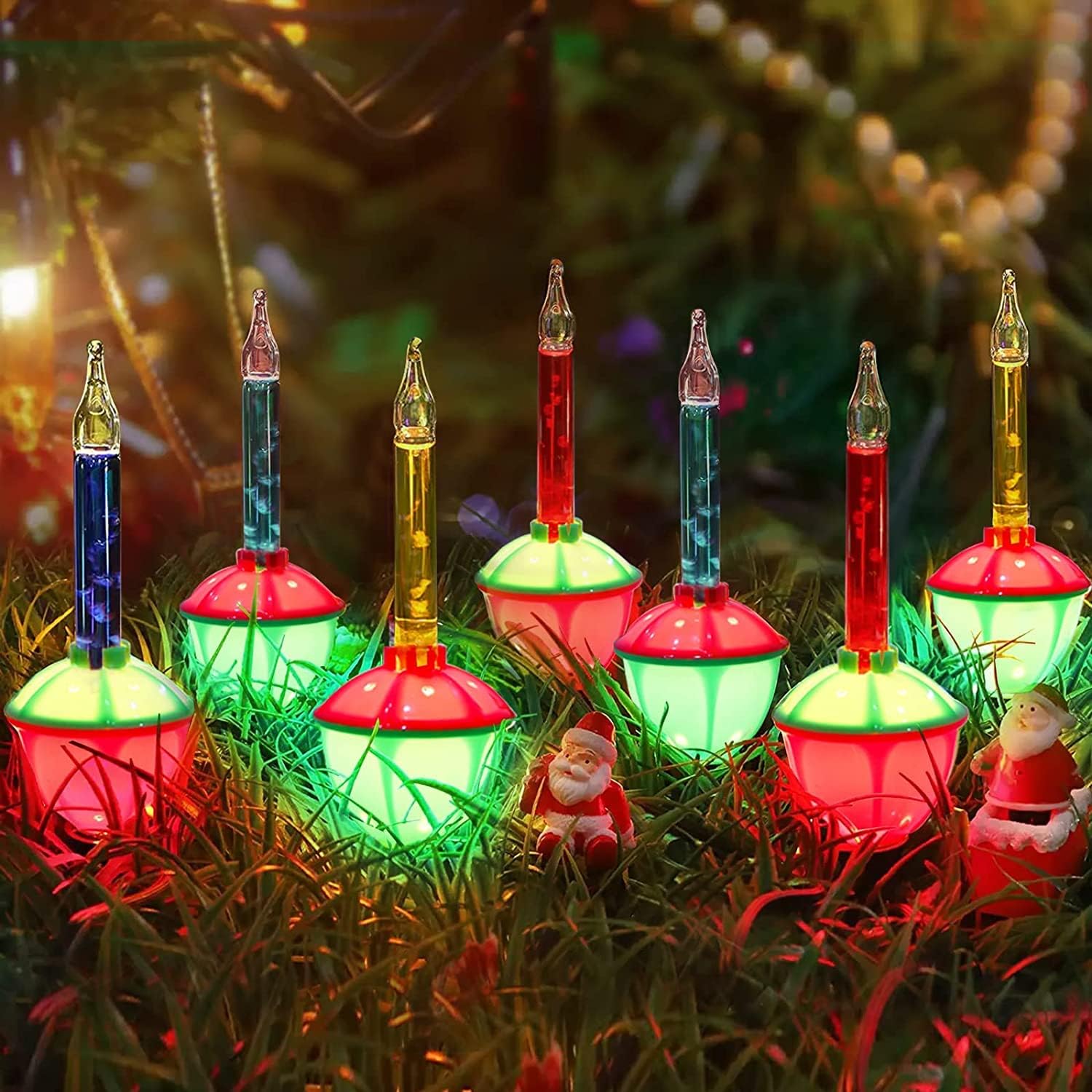 Abeja Multicolour Christmas Bubble Lights UL Listed Vintage Christmas String Lights for Christmas Tree Lighting Decor, Indoor, Wreath, Garland, Xmas, Party, House, Christmas Decorations, Green