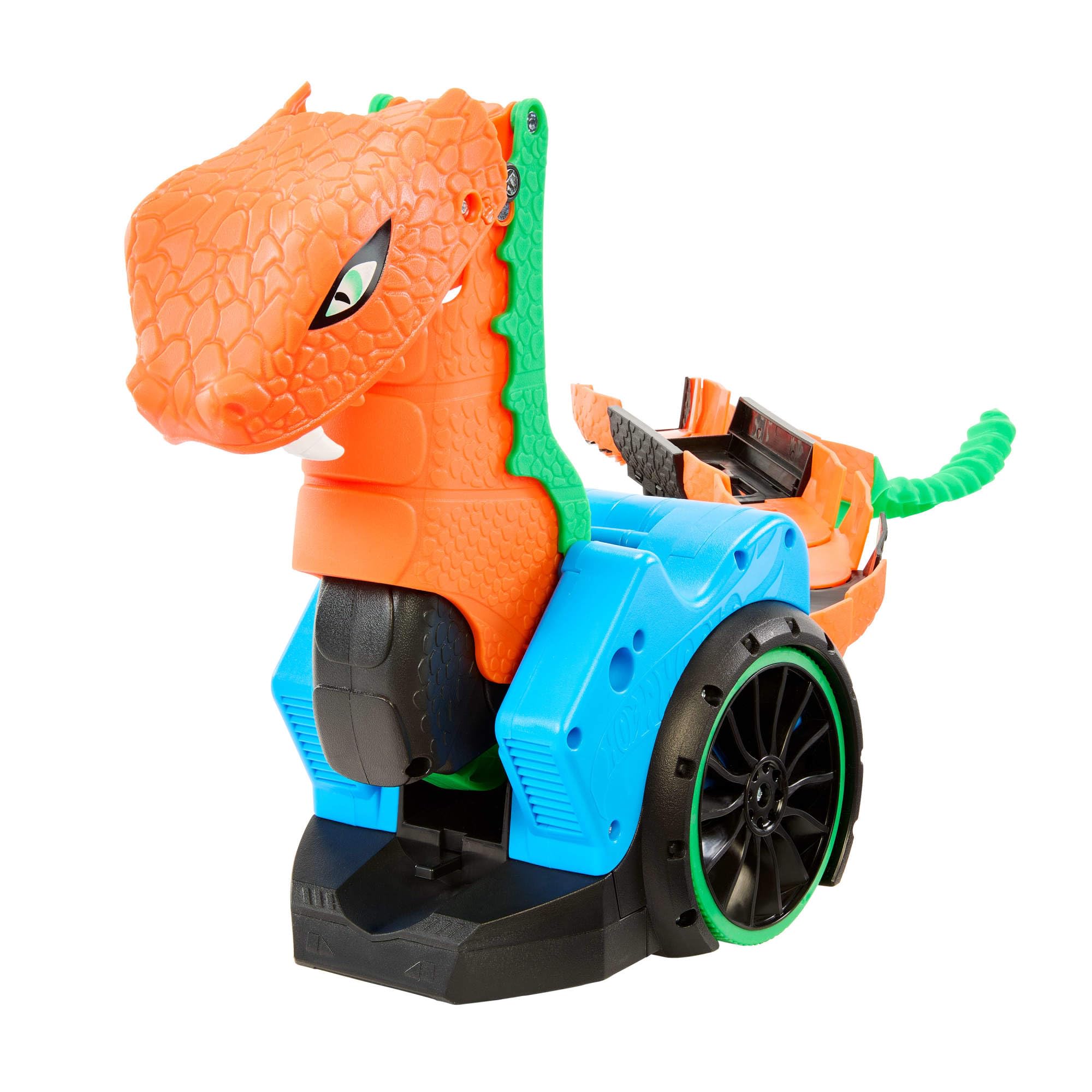 Hot Wheels Let's Race - R/C Sfida al Serpente, veicolo radiocomandato ispirato alla serie Netflix con lanciatore e rimorchio, macchinina GT Scorcher in scala 1:64 inclusa, JGD11