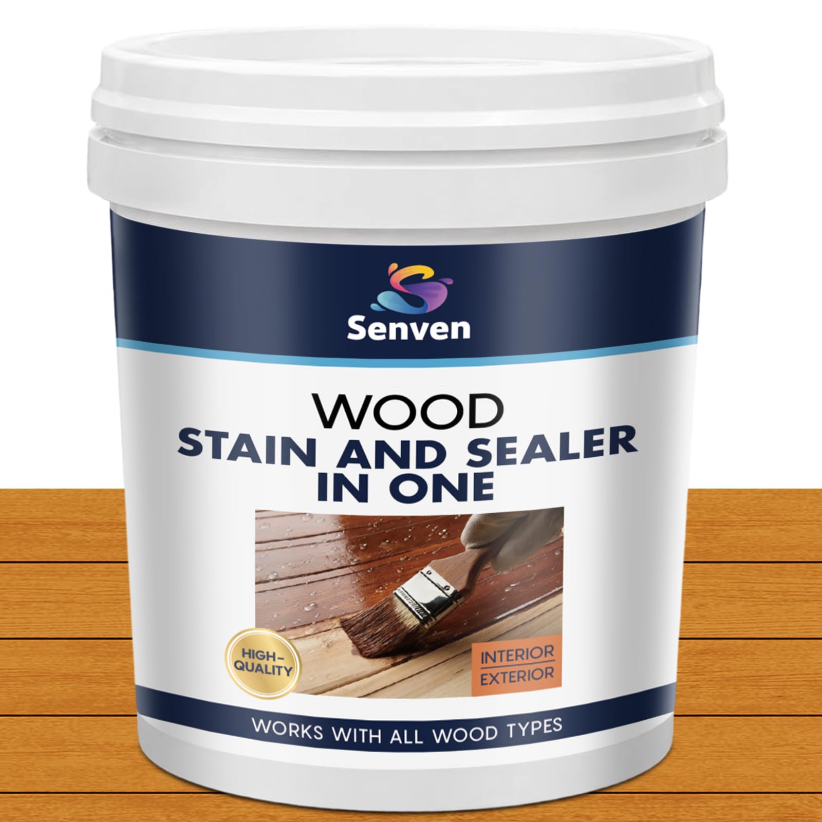 Wood Stain and Sealer in One, Water Based Non-Toxic, Fast Dry, Waterproof Interior &amp; Exterior Wood Stain &amp; Wood Sealant for Furniture, Decks, Fences, Cabinets, Pergolas, Wood Siding, 35oz,Amber/Brown