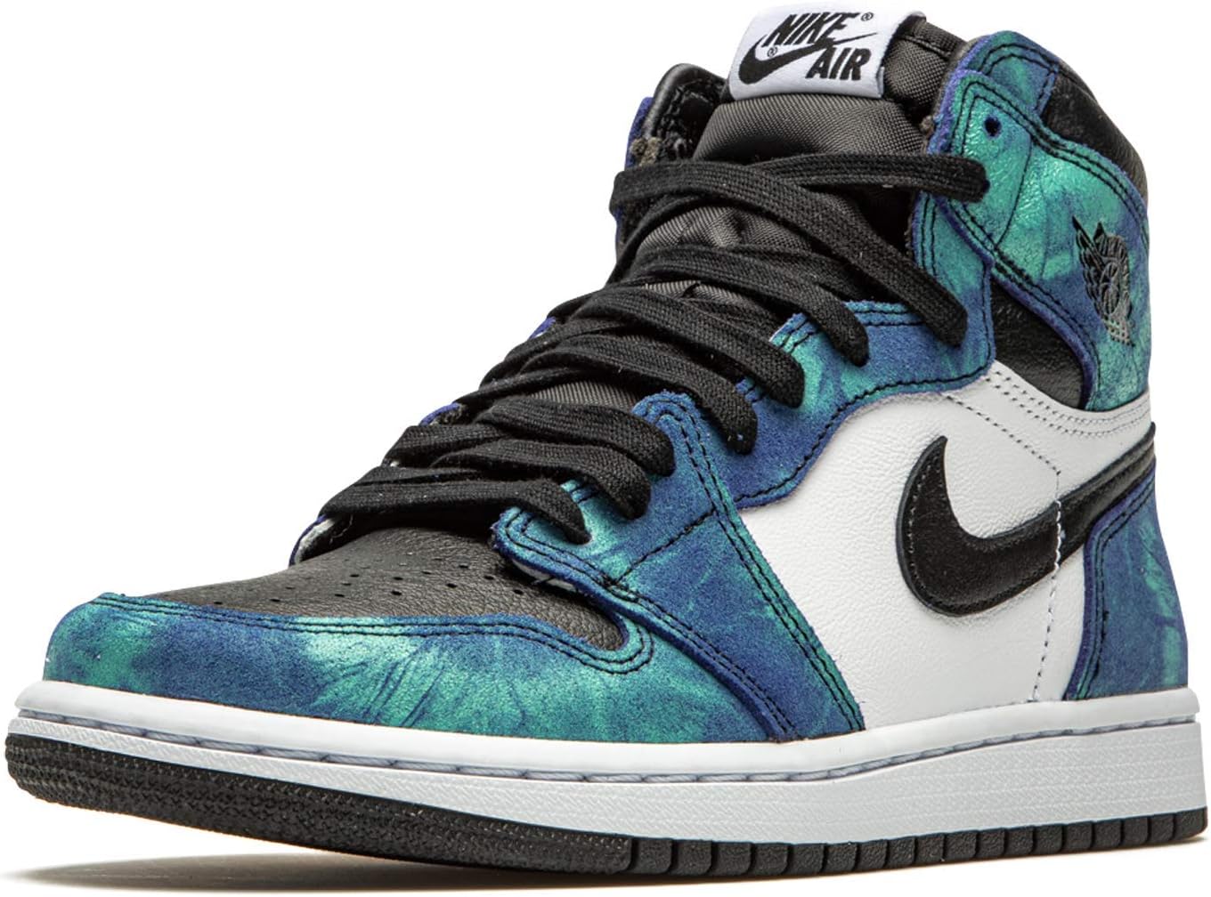 Jordan Womens Air 1 High WMNS CD0461 100 Tie-Dye - Size 5.5W Black/White/White