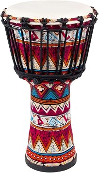 African Djembe Drum, Standard 8 Red Cloth Stitched Congo Drums, Professional Bongo Drum With Goatskin Drumhead.