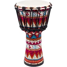 African Djembe Drum, Standard 8 Red Cloth Stitched Congo Drums, Professional Bongo Drum With Goatskin Drumhead.