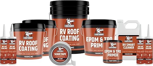 Miniatura 10 de Liquid Rubber - Revestimiento para toldo de casa rodante, sellador con reflectante solar, para reparación del toldo de remolques y cámper