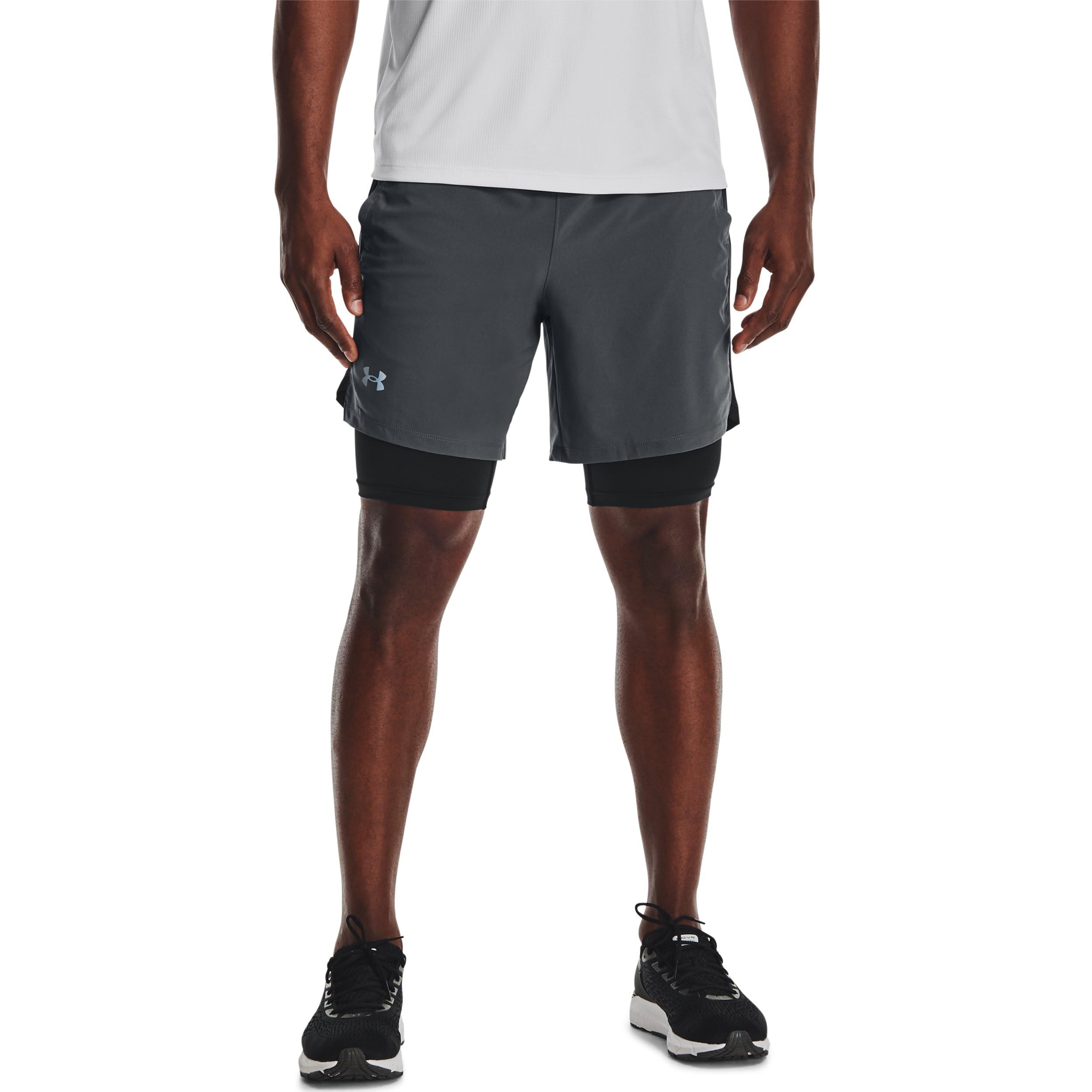 Under Armour mens Launch Stretch Woven 7-inch 2n1 Shorts Short XL black