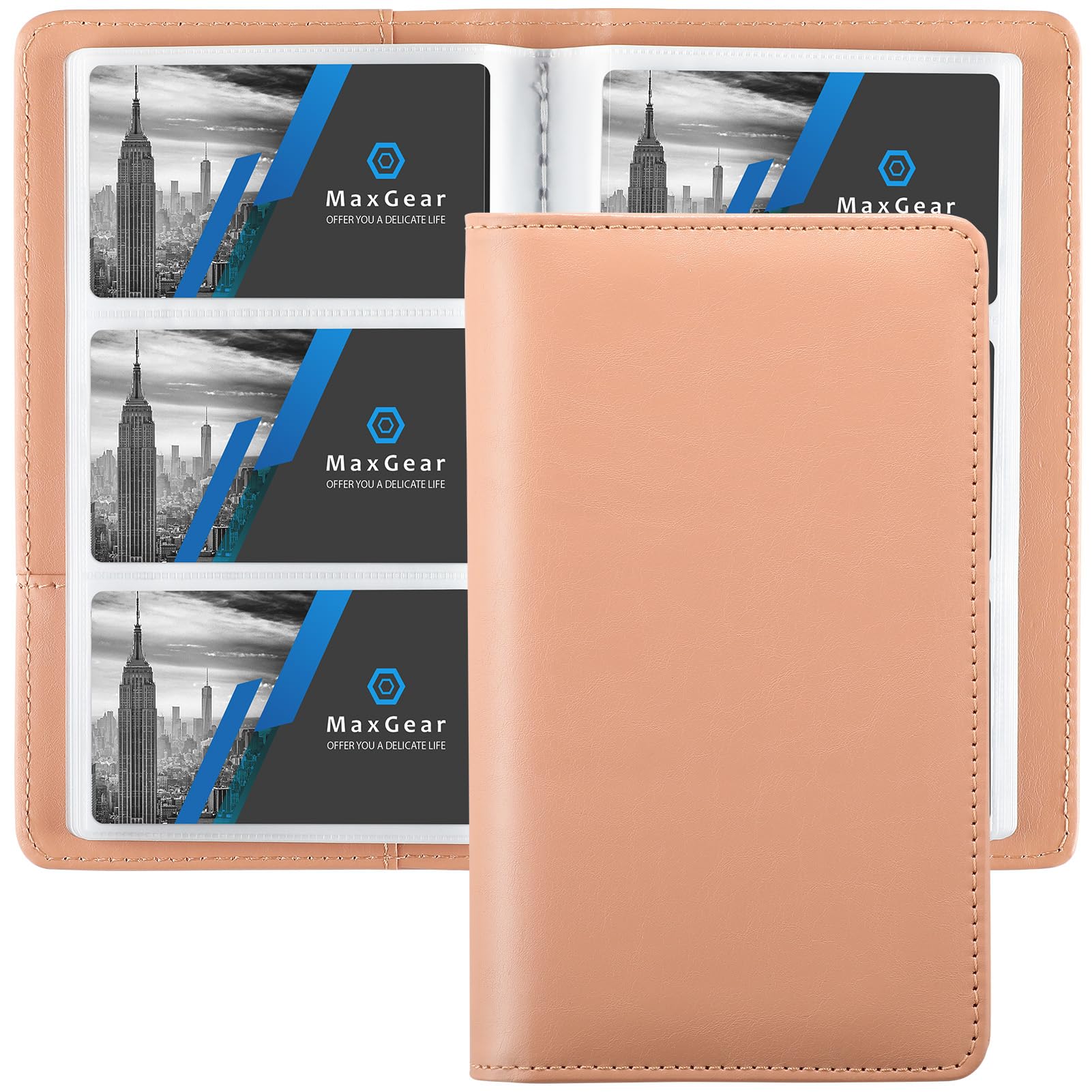 MaxGear Business Card Organizer Book, Holds 240 Cards, Pink