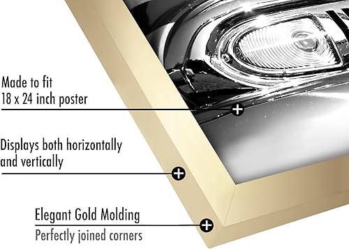 Vista 905 de Americanflat - Marco para póster de 71 x 74 cm con plexiglás pulido, portarretratos negro de madera industrializada, Epic Collection, marco ancho