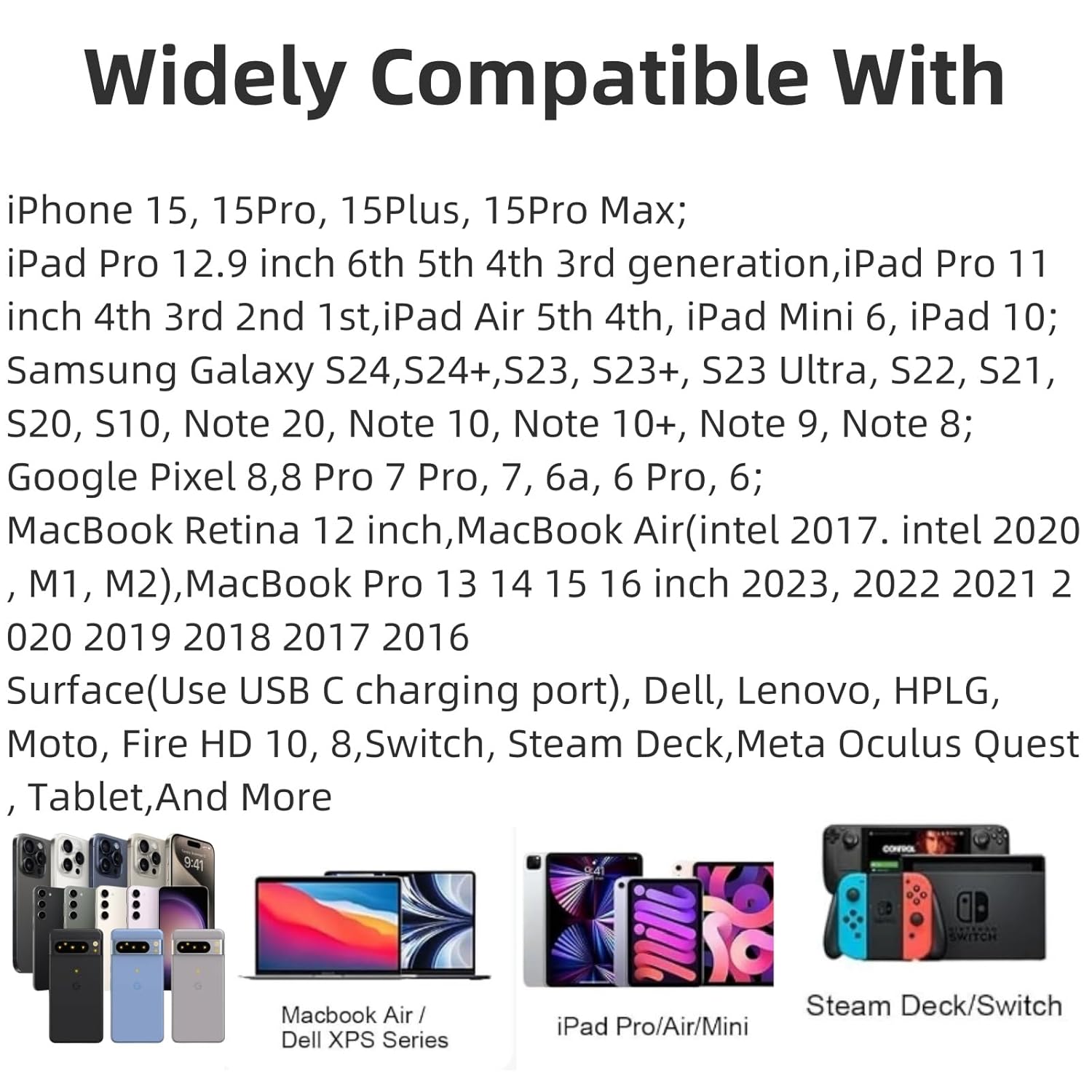20FT USB C to USB C Cable 60W Fast Charging 2 Pack Compatible with iPhone 16/15 Pro/Plus/Pro Max, iPad mini 6/ Pro 2021, Mac-Book Pro 2020,GalaxyS24,Switch,Pixels,Tables,Laptops