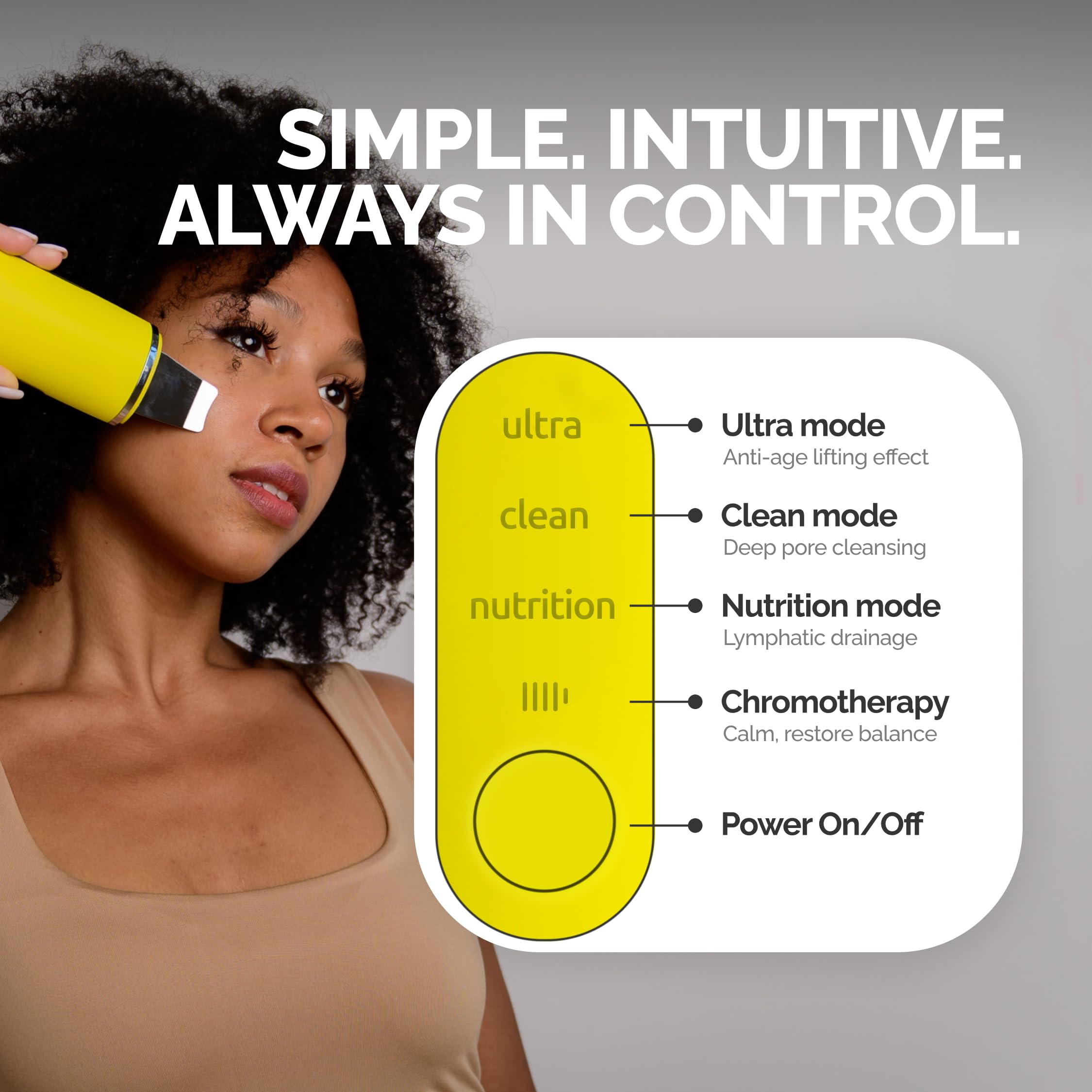 GESS Exotic Ultraschall-Gesichts-Lifting-Gerät - sanftes Peeling, Hautstraffung, Anti-Aging Pflege-System für trockene & reife Haut mit Chromotherapie und Videoanleitung