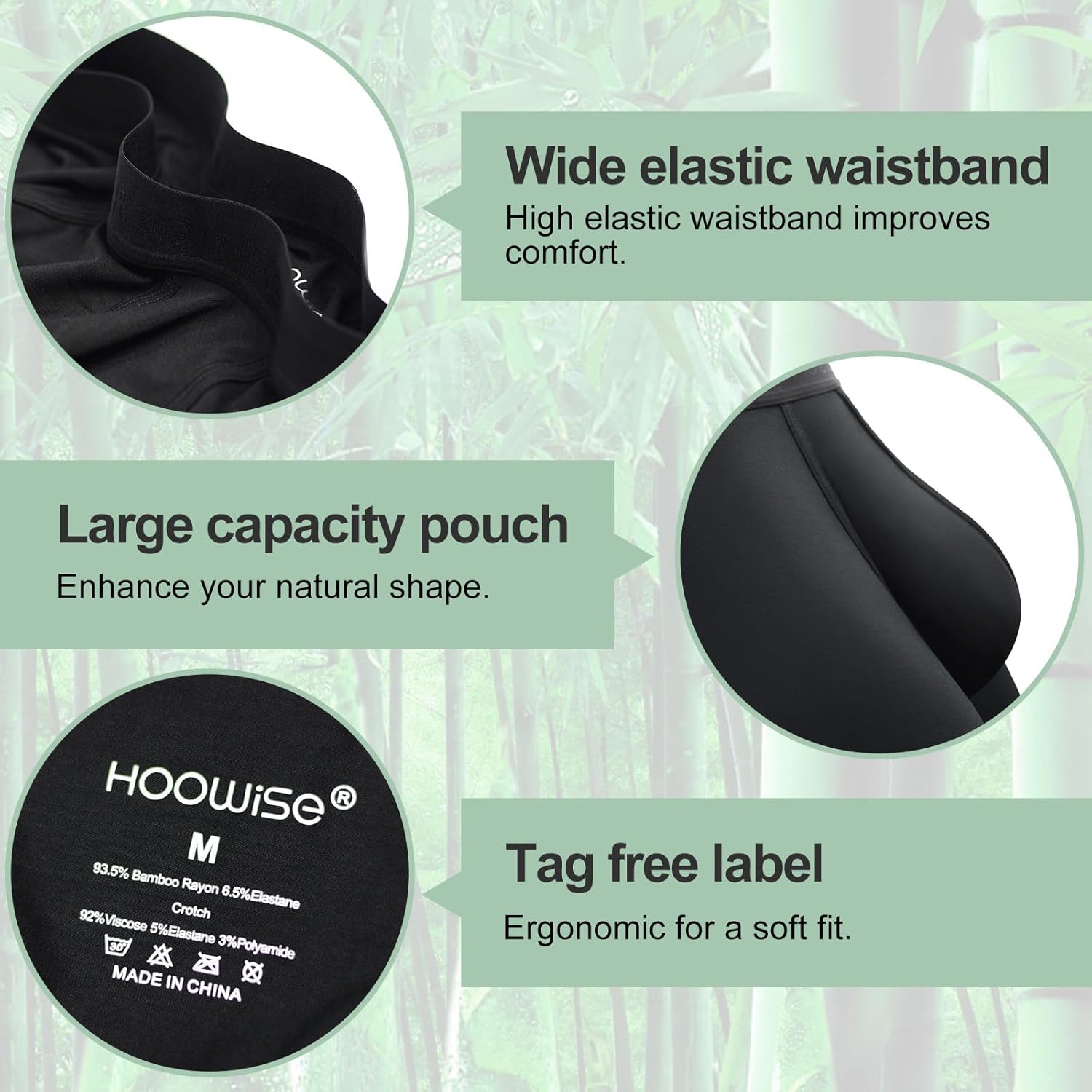 Men's Boxer Briefs Soft Breathable Pouch Boxer Underwear Long Leg Moisture Wicking Underpants, 3 Pack - Image 4